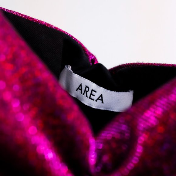 Area Fuchsia Ruched Mini Dress - Picture 5 of 11